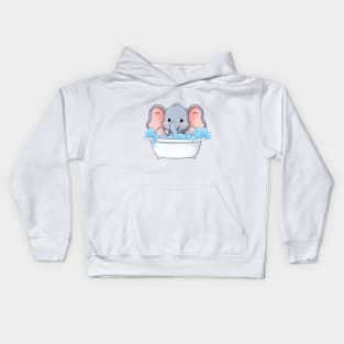 Baby Elephant  Bathtub Kids Hoodie